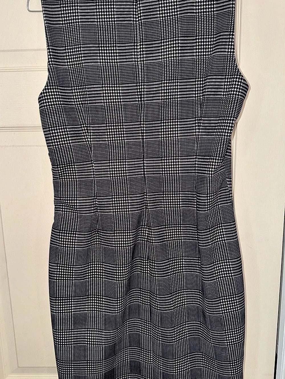 Calvin Klein Houndstooth Sleeveless Sheath Dress Midi Dress Black & White Size - Picture 3 of 5